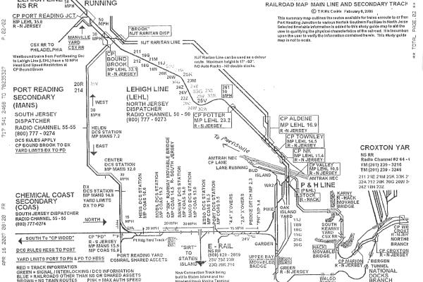 Conrail Shared Assets North Jersey Railroad Map