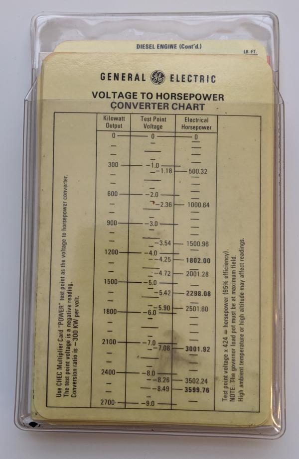 GE Diesel Troubleshooting and Informational cards (packet)
