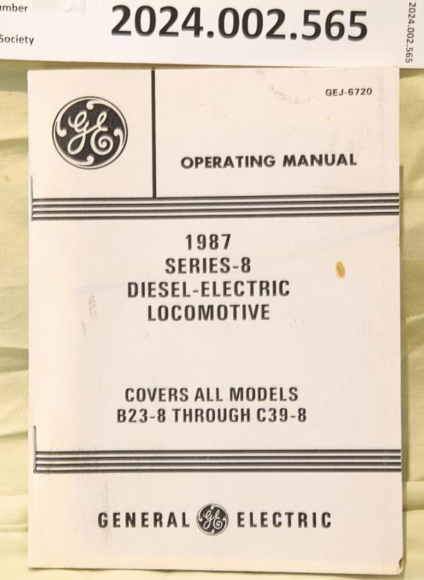 GE Operating Manual Series-8 Diesel-electric Locomotives