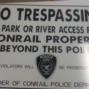 Conrail No Tresspassing Sign