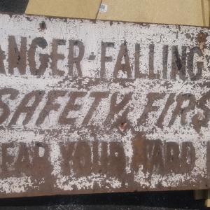 Pier 122 Danger Falling Ore Sign