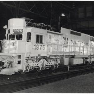 Black and white photo of EMD GM6C in Harrisburg Station