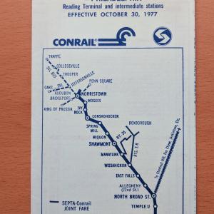 Conrail and SEPTA Schedule - Norristown, Shawmont, and Philadelphia - 1977-10-30