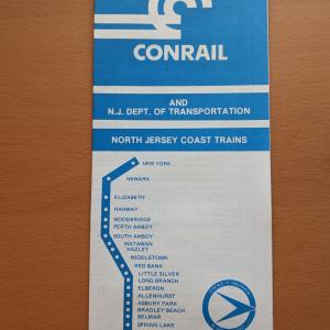 Conrail and NJDOT Schedule - North Jersey Coast Line - 1976-10-31