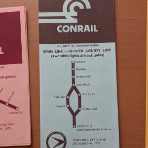 Conrail and NJDOT Schedule - Main Line, Bergen County Line - 1976-12-06