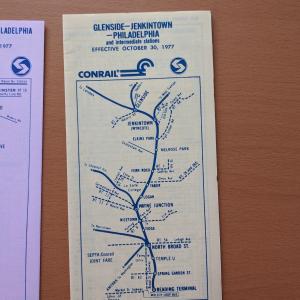 Conrail and SEPTA Schedule - Glenside, Jenkintown, and Philadelphia - 1977-10-30