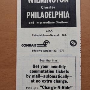 Conrail and SEPTA Schedule - Wilmington and Philadelphia - 1977-10-30