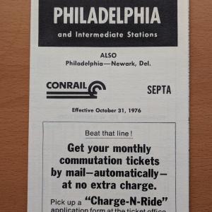 Conrail and SEPTA Schedule - Wilmington and Philadelphia - 1977-10-31