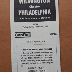 Conrail and SEPTA Schedule - Wilmington and Philadelphia - 1976-04-25
