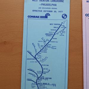 Conrail and SEPTA Schedule - West Trenton, Yardley, Langhorne, Neshaminy Falls, Trevose, and Philadelphia - 1977-10-30