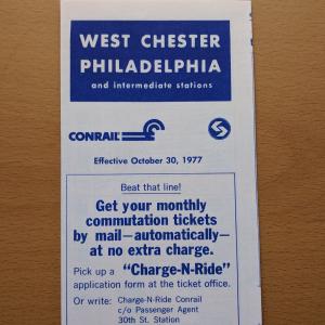 Conrail and SEPTA Schedule - West Chester and Philadelphia - 1977-10-30