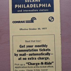 Conrail and SEPTA Schedule - Elwyn, Media, Secane, and Philadelphia - 1977-10-30