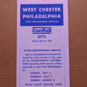 Conrail and SEPTA Schedule - West Chester and Philadelphia - 1976-04-25