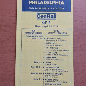 Conrail and SEPTA Schedule - Chestnut Hill and Philadelphia - 1976-04-25