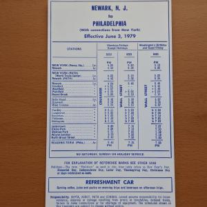 Conrail and SEPTA Schedule - Philadelphia and Newark NJ - 1979-06-03