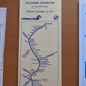 Conrail and SEPTA Schedule - Doylestown and Philadelphia - 1977-10-30
