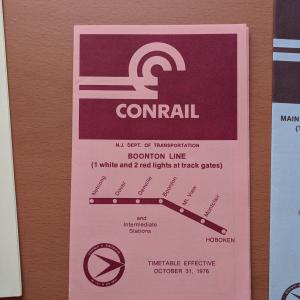 Conrail and NJDOT Schedule - Boonton Line - 1976-10-31