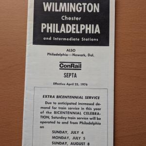 Conrail and SEPTA Schedule - Wilmington, Chester, and Philadelphia - 1976-04-25