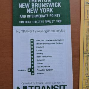 NJ Transit Schedule - Northeast Corridor - 1980-04-27