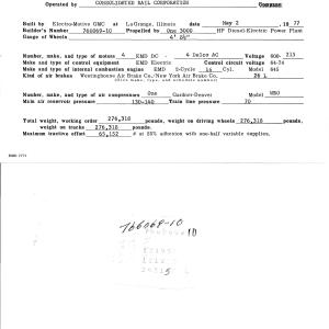 Locomotive Diagrams, CR GP40-2 3280-3316 & 3350-3403