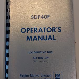 EMD Amtrak SDP40F Operator's Manual Locomotive Nos. 540 thru 579, 580-649