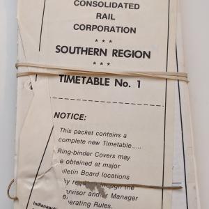 Conrail Southern Region Employee Timetable, 1980-04-27, No. 1