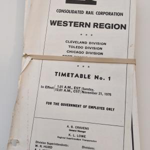 Conrail Western Region Employee Timetable, 1976-11-21, No. 1