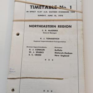 Conrail Northeastern Region Employee Timetable, 1978-06-18, No. 1