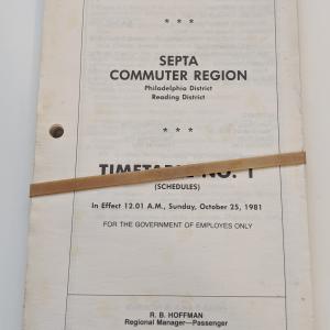 Conrail SEPTA Commuter Region Employee Timetable, 1981-10-25, No. 1