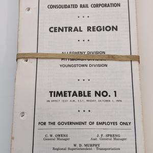 Conrail Central Region Employee Timetable, 1976-10-01, No. 1