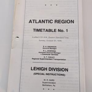 Conrail Atlantic Region Employee Timetable, 1976-10-31, No. 1 (Lehigh Division Special Instructions)