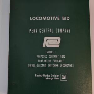 Penn Central Locomotive Bid: Group 1 Proposed Contract 5010 for Four Motor Four Axle Diesel Electric Switching Locomotives