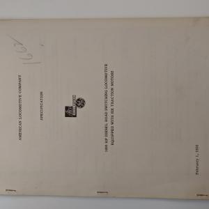 Locomotive Specifications Booklet: Alco RSD-5 1600 HP Six Axle Road Switching Locomotive