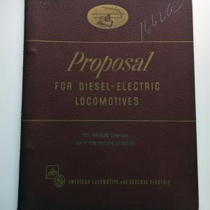 Alco proposal for Diesel Electric Locomotives: 1600 HP Road Switching Locomotives for the Erie Railroad Company