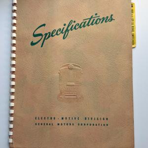 Locomotive Specifications Booklet: EMD GP18 Specification 8042 Sept 15 1960