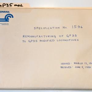 Specification No 1596 - Remanufacturing of GP35 to GP35 Modified Locomotive