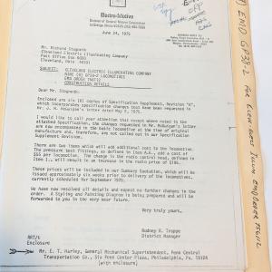 Specifications for EMD GP38-2 for Cleveland Electric. EMD Order 756112