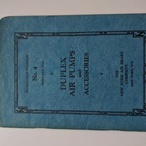 New York Air Brake Co Instruction Pamphlet No. 4 February 1944. Duplex Air Pumps and Accessories