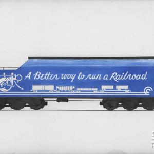Conrail Auxiliary Tender Concept Painting (Original Watercolor) by Bob Lorenz, 1978-06-22
