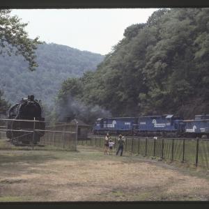 Conrail 6287 at Horseshoe Curve, Altoona PA in 8/83