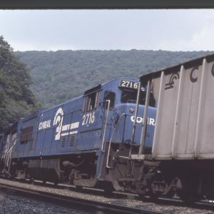Conrail 2716 at Horseshoe Curve, Altoona PA in 8/83