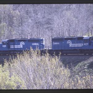 Conrail 6277 at Horseshoe Curve, Altoona PA on 5/4/89