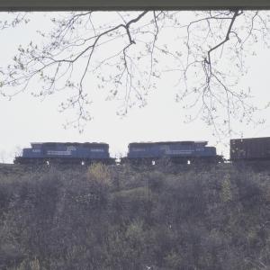 Conrail 6277 at Horseshoe Curve, Altoona PA on 5/4/89