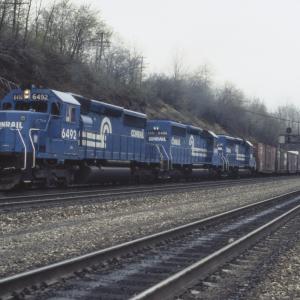 Conrail 6492 in Tunnelhill PA on 5/5/89