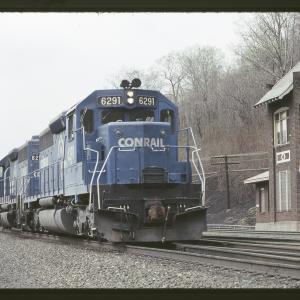 Conrail 6291 at MG Tower, Altoona PA on 5/6/89