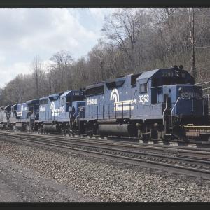 Conrail 3393 at MG Tower, Altoona PA on 5/6/89
