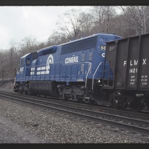 Conrail 6657 at MG Tower, Altoona PA on 5/6/89