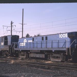 Conrail 1005 in Morrisville PA on 1/83