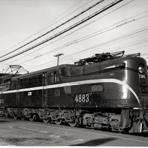 Photograph showing GG1 4883 in South Amboy NJ. 12/5/76.