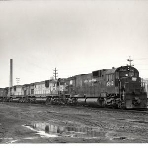 Photograph of C636 6342, C630 5309, and C630 5303 at QN Tower, Collinwood OH. 8/12/76